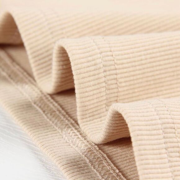 Women’s Tan Racerback Crop Tank Top - Picture 3 of 7